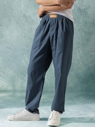 Image of DAMENSCH Relaxed Fit Premium Cotton Casual Style, Dual Pockets, Ultra light, Breathable, Anti-Bacterial, Stretchable, Soft Comfortable, Lounge Pyjamas For Men