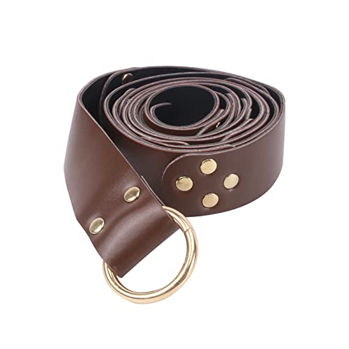 MYAYD PU Leather Medieval Renaissance Viking Retro Pirate Sword Belt Accessories for Men Women with Button decorations3