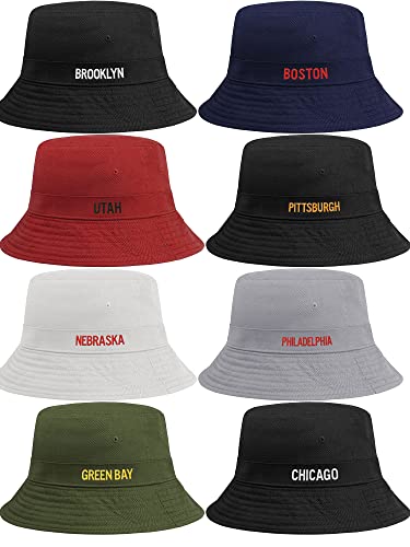 Daxton Usa Cities Bucket Hat Cap Fisherman Headwear, Los Angeles Black White #TOP1