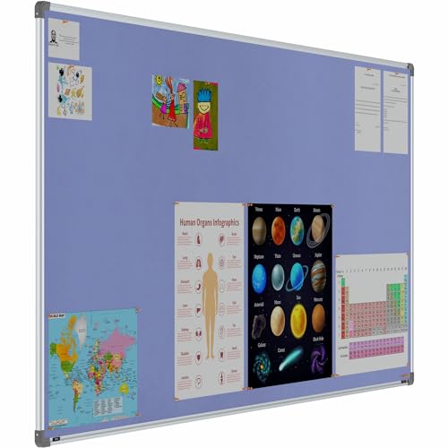 Image of Scholar Art Metis 4x8 Feet Fabric Pin Up Board for Office, Home & School | Vibrant & Versatile Crape Cloth + High Density Soft Board for Pinning Photos, Sticky Notes & Reminders (Purple)
