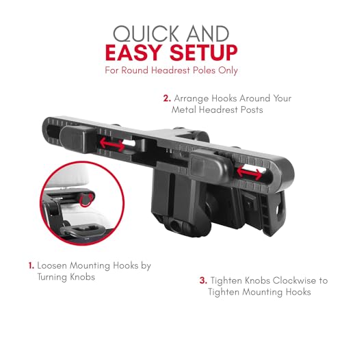 Macally HRMOUNT Adjustable Car Headrest Mount - Headrest Tablet Holder thumb #6