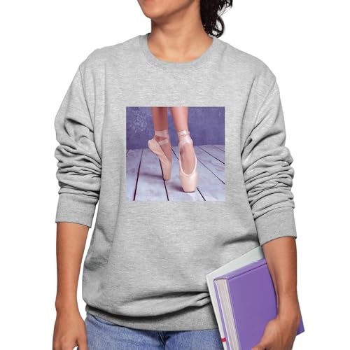 Ballet Pointe Shoes Gift Ideas for Ballerina Dance Enthusiasts Grey White Muticolor Unisex Sweatshirt 896