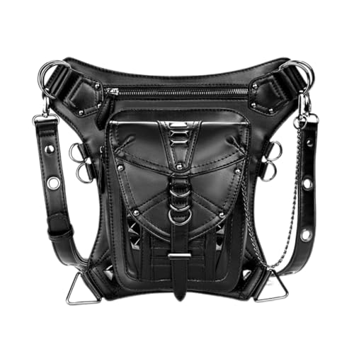 Riñonera de motocicleta para mujer ideal para rutas urbanas y festivales de moda gótica