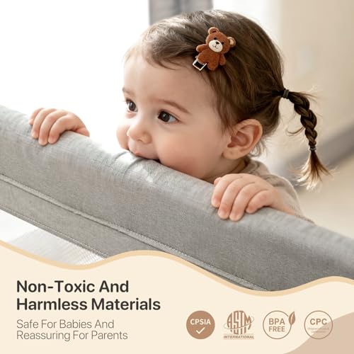 Image of Baby Playpen,Extra Large Playpen for Babies and Toddlers, Sturdy Play Pen Play Yard with Safety Gate,79 inchx59 inchBaby Play Pen(Cationic Light Grey)