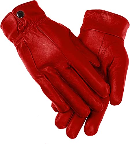 Woodland Leathers Women's Leather Gloves, Extra Soft and Warm Ladies Waterproof Gloves