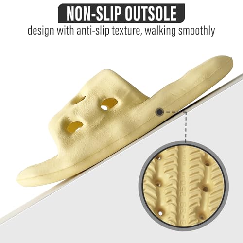 TSSPLUS Shower Shoes with Arch Support, Quick Drying Non-Slip Pool Slides Lightweight Beach Sandals with Drain Holes Comfortable House Slippers for Women Men3