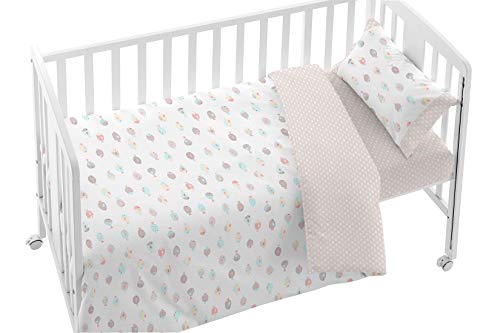 Burrito Blanco | Funda nórdica Cuna y maxicuna, algodón, 010 Beige | para Cuna de 60 cm (+ Medidas Disponibles) | Fundas nórdicas bebé