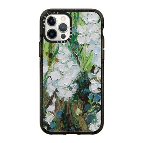 CASETiFY Impact Case for iPhone 12/ iPhone 12 Pro - Wild Squill Flowers - Clear Black