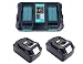 Produktbild 2X Ersetz Makita Akku 18V 5,0Ah BL1830 BL1840 BL1850 & Ladegerät für Makita Radio DMR100 DMR101 DMR102 DMR103B DMR104 DMR105 DMR106 DMR107 DMR108 DMR109 DMR110, DHP482 DUC353Z DCL182Z DLM431 DCF300Z