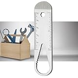 Braudel Heavy Duty Pocket Wrench, Hard Stainless Steel,Multi- Purpose Tool,with a Double Standard Scale Feet/Flat/Screwdriver