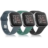 【Material de alta calidad】Las bandas de reemplazo Oumida para Fitbit Versa están hechas de elastómero suave, flexible y duradero que es fácil de limpiar, cómodo de usar y ecológico para la piel humana, brindando una experiencia cómoda cuando hace ejercicio, duerme y más.