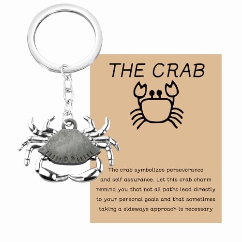 Image of MAOFAED Crab Keychain Crab Motivational Quote The Crab Symbolizes Perseverance And Self Assurance