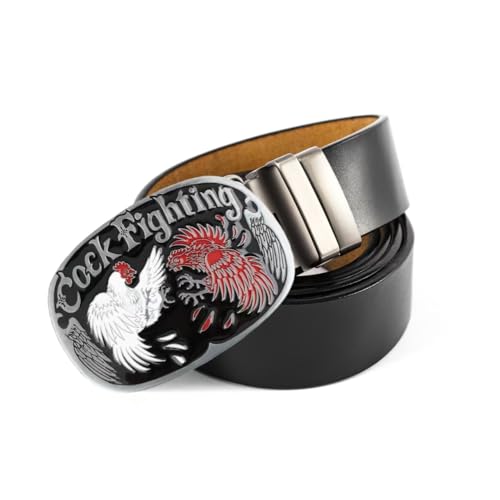 POSKLA Western Belt Cowboy Belts for Men Women, Western Leather Belts for Jeans, Buckle Removable...