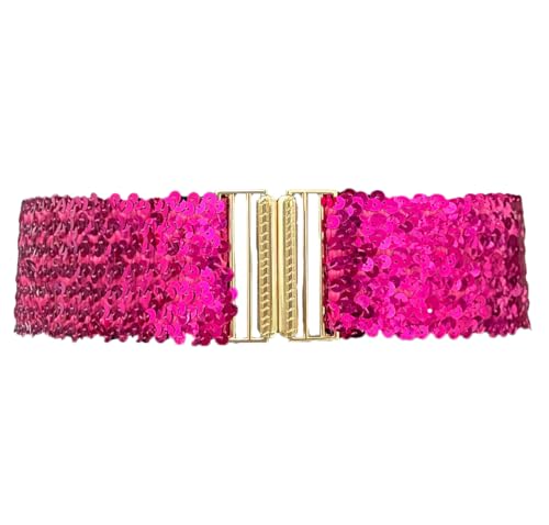 Cotim Coyin Sequins Belts for Women, Glitter Rhinestone Skinny Belts Sparkly Bling Belt for Dress Jeans Pants