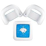 Zento Table for Pool Inflatable Game Station Set with Waterproof Playing Cards Poker Game Deck and Chairs - Card Table with Inflatable Seats for Fun in The Water by The Beach Pool