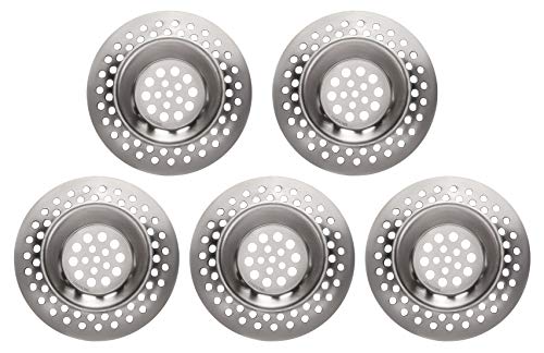Colador para fregadero de cocina, acero inoxidable, pack de 5
