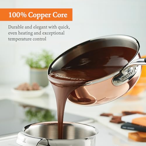 Image of Hestan - CopperBond Collection - Copper Saucier Pan with Lid, Induction Cooktop Compatible, 2-Quart