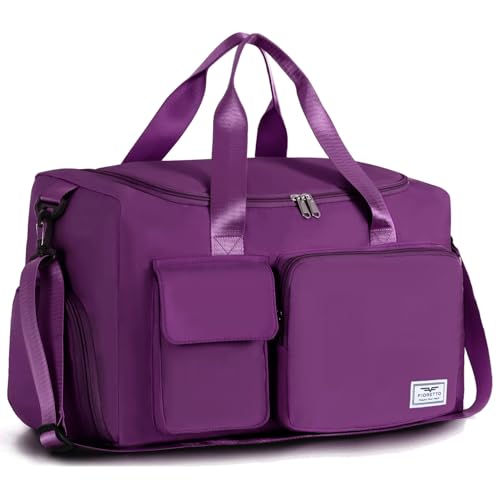 Image of FIORETTO Women's Gym Duffle Bag with Shoes Compartment, 30L Capacity, Ideal for Travel, Gym, Sports, Duffel, Weekender