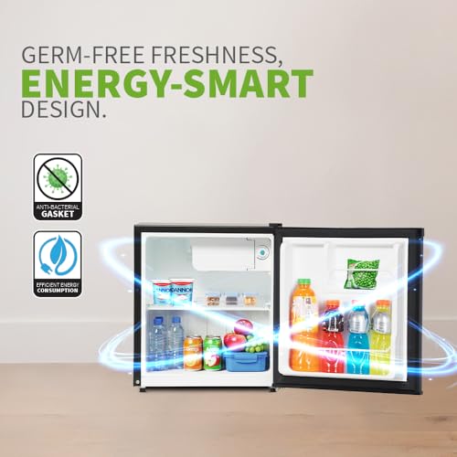 Image of SHARP 50L 2 Star Mini Direct Cool Single Door Refrigerator |Japan 7 Shield Protection|Toughened Glass shelves (Metal Black, SJ-MRW055N3-PKS)