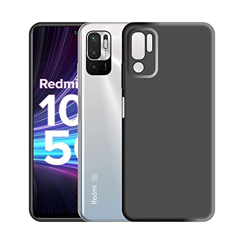 Image of Case Creation Liquid TPU Silicone Cover for Xiaomi Redmi Note 10T Soft Case,Anti-Dirty Slim Case Frosted Matte Cute Candy TPU Raised Bezel (Splash of Color) Back Case Cover for Redmi Note 10T -Black