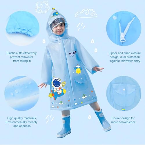 Image of Bold N Elegant 3D Kids Cartoon Soft Luxurious Waterproof Raincoat Rain Jacket Rain Suit with Backpack Space and a complimatory Storage Pouch for Kids Boys n Girls
