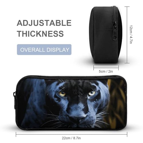 3 Pcs Backpack Set Panther With Blue Eyes Travel Bag Portable Casual Daypack Sports Backpacks with Lunch Box Pencil Case 7