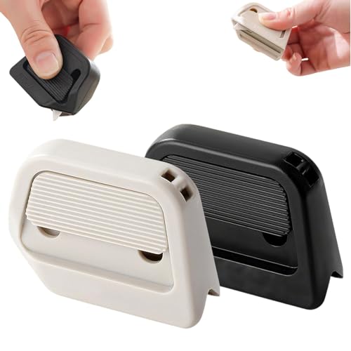 Image of 2Pcs Upgrade Auto-Retract Utility Knives,2025 New Magnetic Retractable Box Cutter with Safety Ceramic Blades & Right Angle Groove,Portable Fridge-Friendly Package Opener for Cardboard. (Mix)