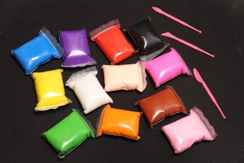 Image of Air Dry Foam Clay, 12 Different Color Fluffy Foam Clay, Non-Toxic Modeling Clay for Kids & Adults - Easy to Mold & Shape, Perfect for Arts, Crafts, Sculpting & DIY Projects (Pack of 36)