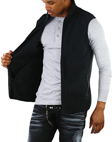 Image of ToBeInStyle Men's Zip Up Sleeveless High Collar Polar Fleece Vest