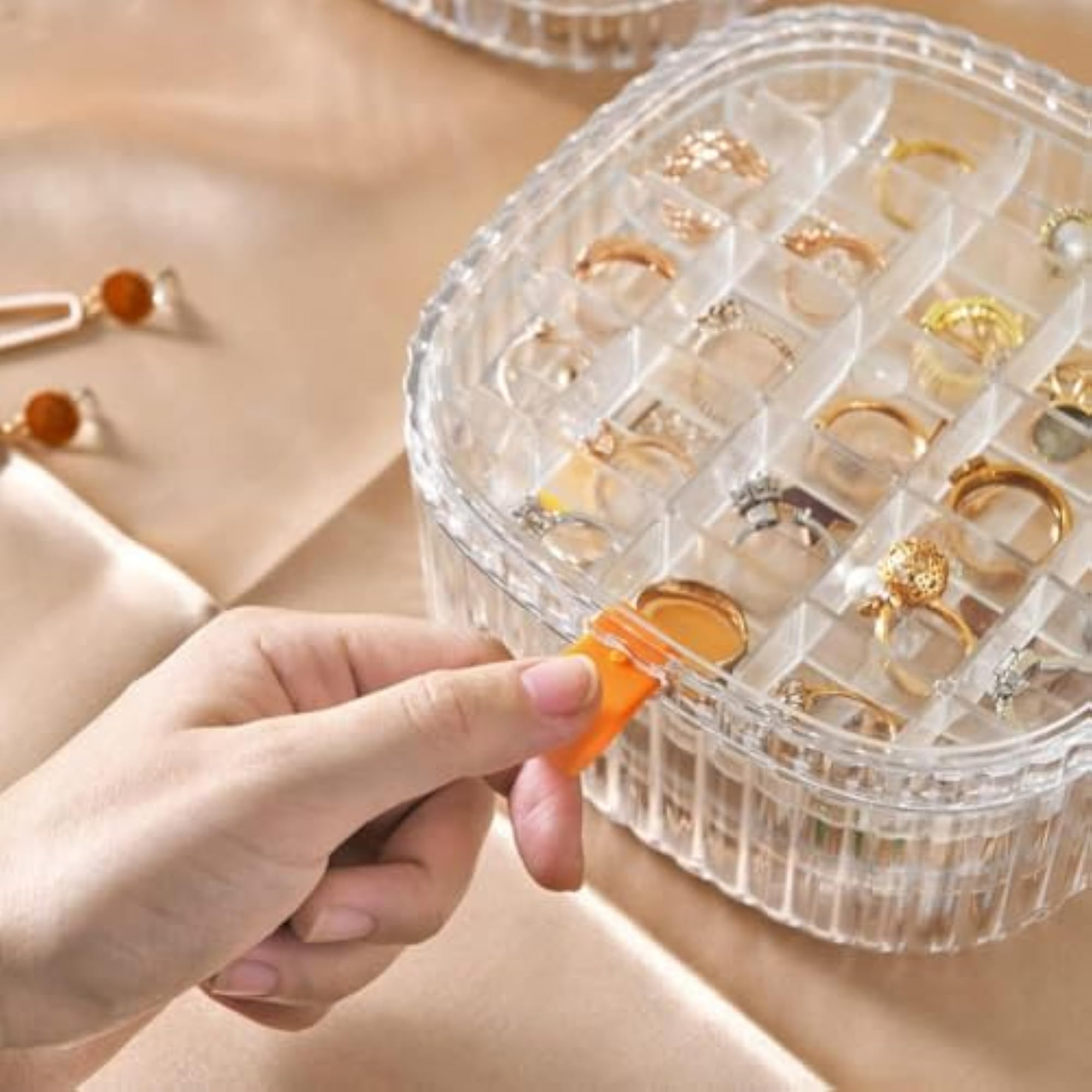 3 Layer Acrylic Jewellery Box Stackable Organizer, Multipurpose