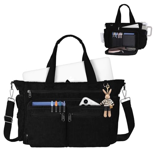 Corduroy Messenger Bag with Cup Holder