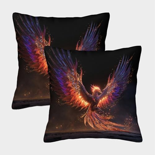 kaiyun Fénix Nirvana Fundas De Almohada Cojín Decorativo para Sofá Decoración Coche 40x40cm 2 Paquetes