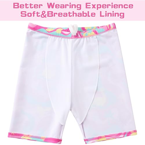 Image of WAWSAM 2 Pieces Girls Rash Guard Toddler Swimsuit Girl Swimsuit Short Sleeve Bathing Suit for 3-6 Years