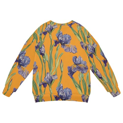 JUNZAN Aesthetic Iris Orange Kids Boys Pullover Hoodie Long Sleeve Hoodies for Girls Athletic 4T2