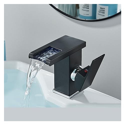 Robinet cascade LED de salle de bain anti brûlure à indicateur thermique
