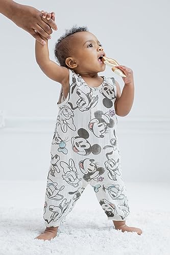 Image of Disney Winnie the Pooh Mickey Mouse Outfit Set Shortall Dress Newborn to Little Kid