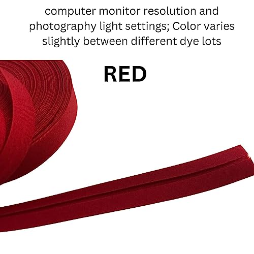 Bias Tape Double Fold 1/2 Inch X 10 Yard Polyester For Sewing Craft Binding Tape Hemming Sewing Seaming Piping Quilting Clothing Accessories Wrapping Crafts Cord Trim (Red) #TOP6