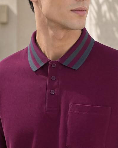 Image of Nobero Striped Collar Regular Fit Polo T Shirt for Men | Polo t-Shirts for Men | Regular Fit | Striped Collar | Premium Fabric | Casual & Smart Casual