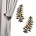 SUQ I OME 1 Pair New European Leaf Curtain Tiebacks Curtain Holdbacks Decorative Wall Hooks Hanger for Drapes Linen Holder Window Treatment Hardware, Bronze