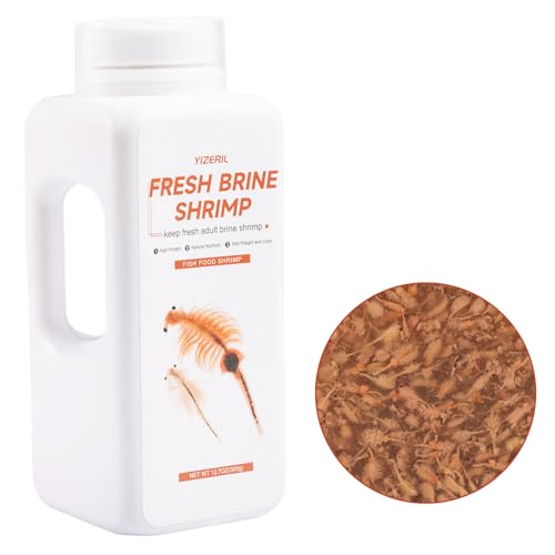 yizeril Instant Brine Shrimp Fish Food - High Protein Non-Living Adult Shrimp Liquid for Bettas, Goldfish, Cichlids - Color Enhancer (12.7oz)