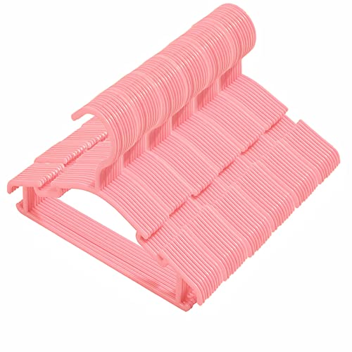 Image of 60 Pack Pink Baby Nursery Closet Hangers,Non-Slip Laundry Infant Pant Hanger for Newborn Clothes Gift,Ultra-Thin Child Coat Hanger for Girl Boy Toddler Kid