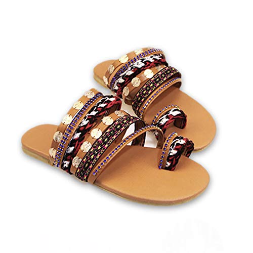 Wygwlg Women Artisanal Sandals Flip-Flops, Streetwear Fashion Shoes, for Girlfriends and Mother,35