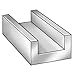U-Channel, AL 6063, 1/2 in Leg, 2 in x 8 ft