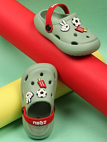 Image of URJO Unisex-Child Toyz Kid's Clogs /Sandals with Adjustable Strap Levirex Comfort Waterproof 40% Less Pressure By Neoz Clog