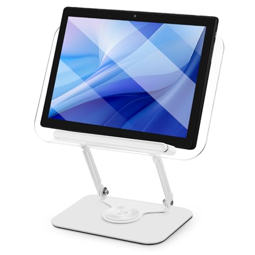 CIYODO 転可能なクリアアクリル製読書スタンド 複機能付き書見台 ページ固定クリップ搭載 安定感抜群のノートパソコン用デスクリフター