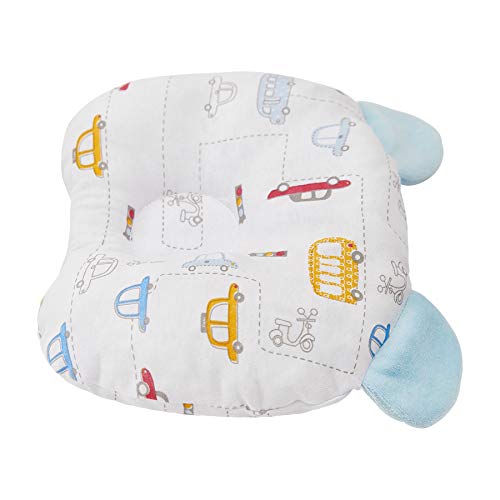 Papi Textil Carros Travesseiro Anatômico com Orelhinha, Azul, 23 x 18 cm
