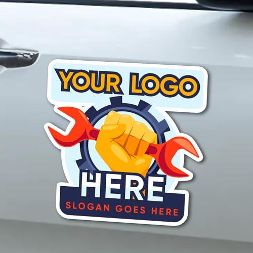 Custom Car Magnet Signs 30 Mil Magnetic Vehicle Signs Upload Your Logo & Text Weatherproof Business Magnets for Cars Trucks & Vans Multiple Sizes Made in USA (Die Cut)