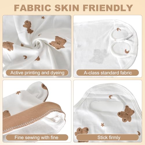Newborn Swaddle Blanket Wrap,73 ×50cm Breathable Cotton Swaddle Wrap,Easy Swaddle Blanke with Hat,Baby Essentials,Snug Skin-Healthyfor 0-6 Months Newborn Unisex (Brown Bear Pattern) - Image 4