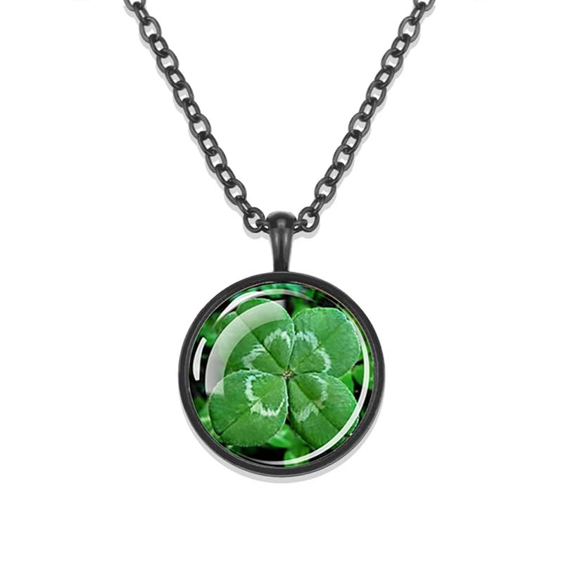 Colliers de Saint-Patrick en Argent 925 collier vert trèfle pour homme