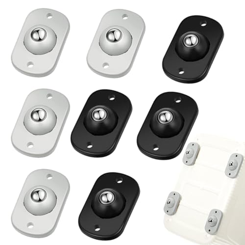 Image of Self Adhesive Caster Wheels, Appliance Rollers Appliance Slider for Kitchen, 360 Swivel Small Casters - Solve Coffee Maker Small Appliances Countertop Sliding (Black, Grey - 8 PCS)
